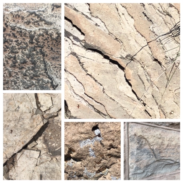 rock surfaces to demonstrate texture